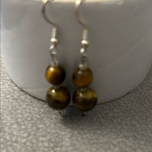 sterling silver 925 with tiger eye stone earring